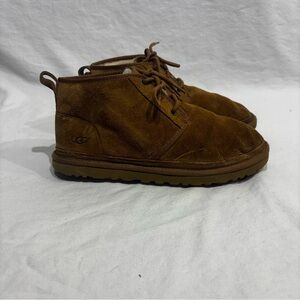 UGG Neumel Chestnut Suede Shearling Lace-Up Chukka Ankle Boot Mens ~8-9